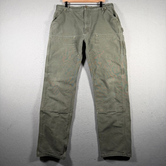 Carhartt B01 MOS Mens Double Knee Work Pants Moss Green Made in USA 40x36